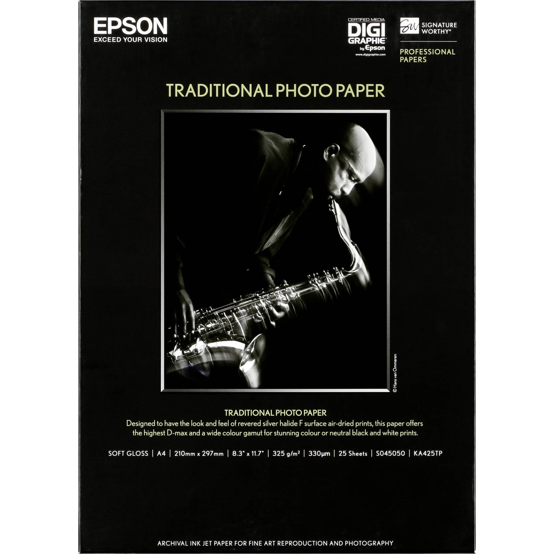 Epson Pap Photo Traditionnel 330g 25f. A4 (21x29,7cm) - Epson Pap