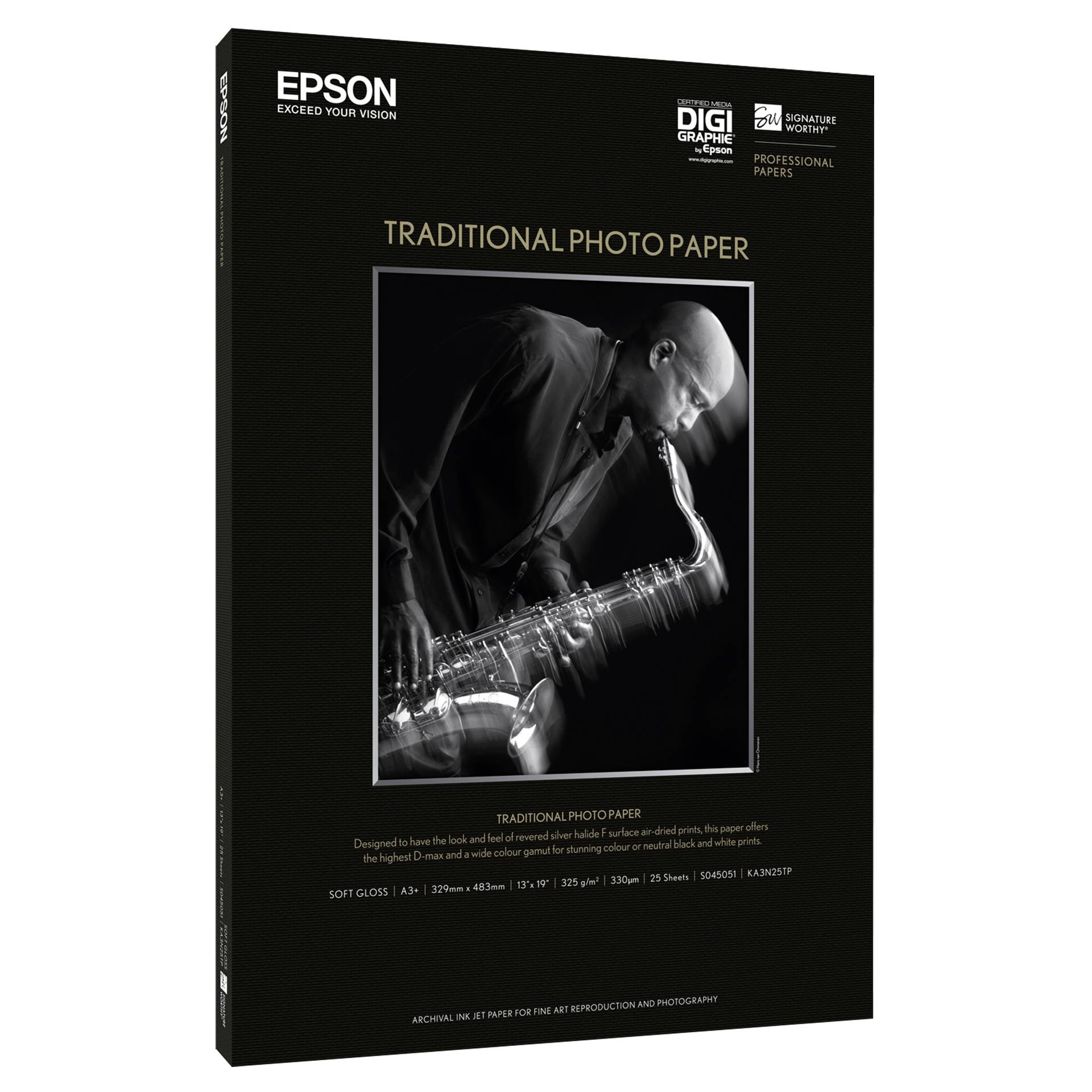 Epson Pap Photo Traditionnel 330g 25f. A3+ (32,9x48,3cm) - Epson Pap