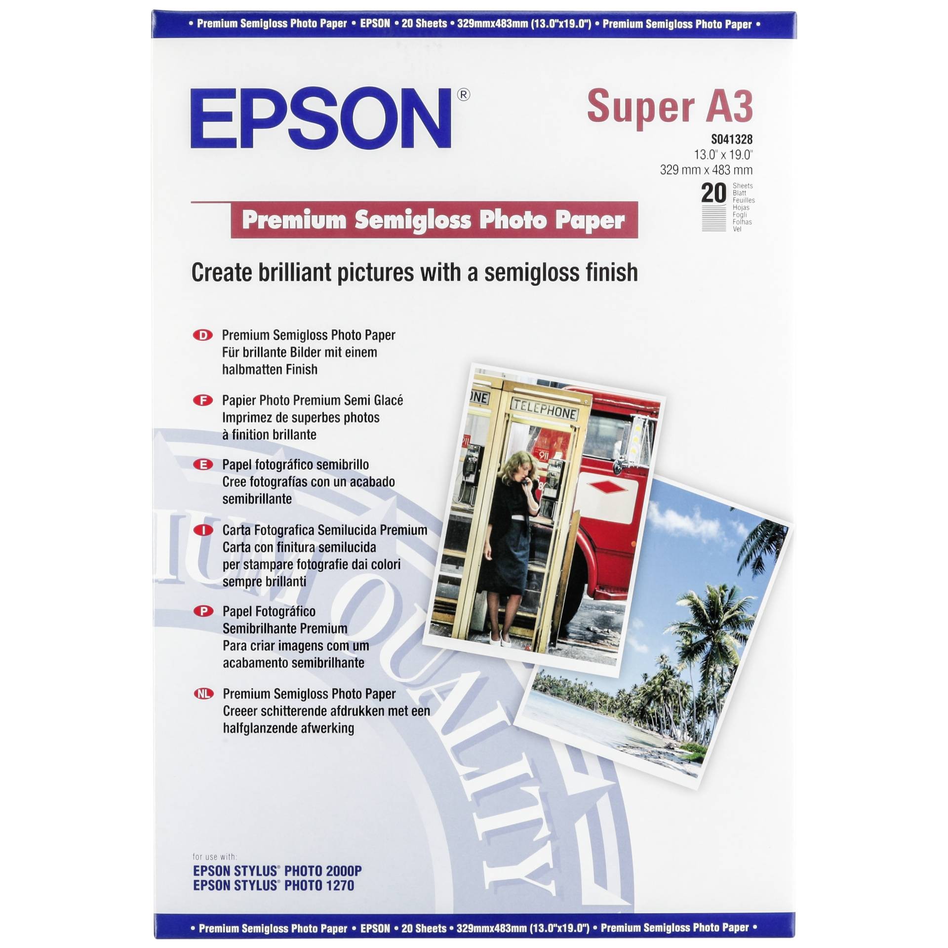 Epson Pap Photo Premium Semi Glacé A3+ (20f./251g) - Epson Pap Photo