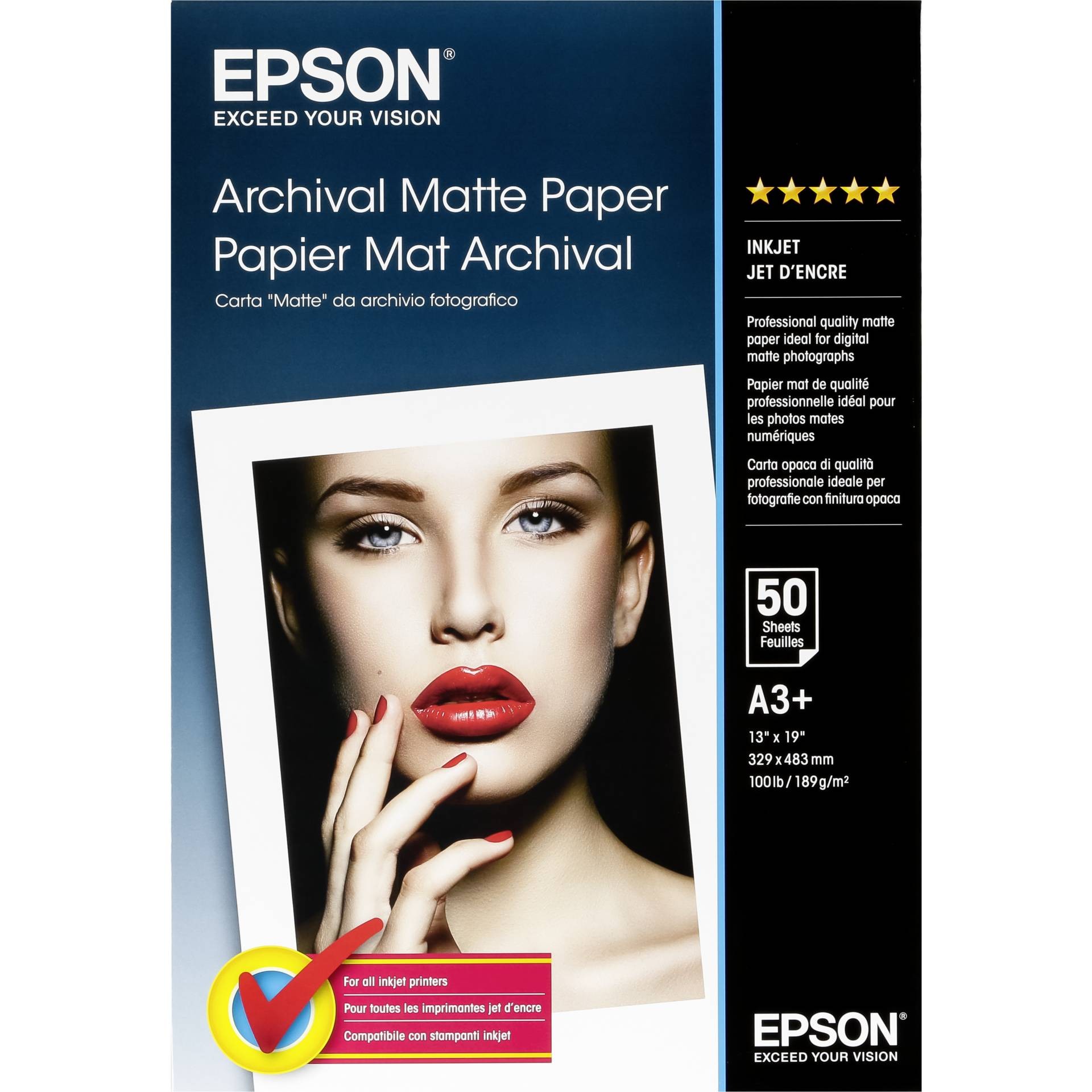 Epson Archival Matte Paper, DIN A3+, 189g/m², 50 Sheets - Epson