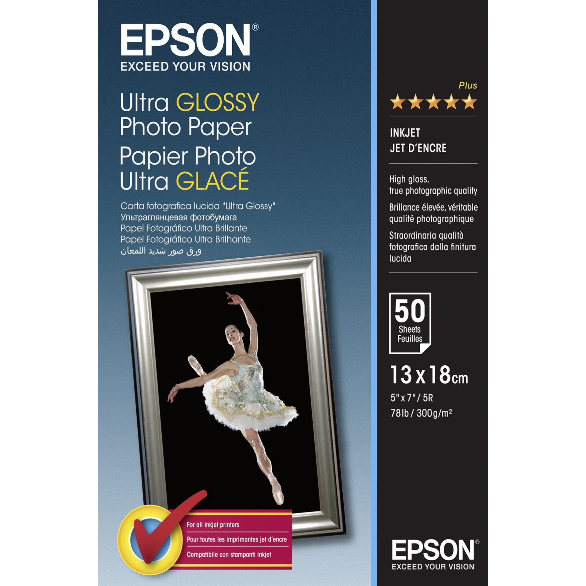 Epson Ultra Glossy Photo Paper - 13x18cm - 50 Sheets - Epson Ultra