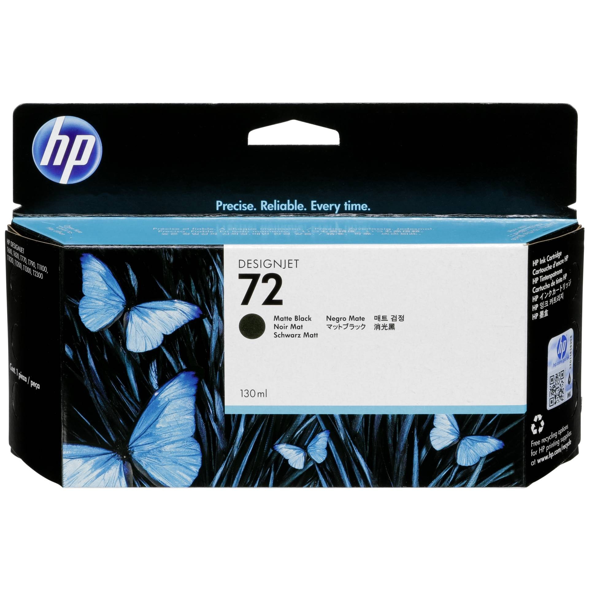 Hewlett Packard HP 72 Mattschwarz DesignJet Druckerpatrone, 130 ml -