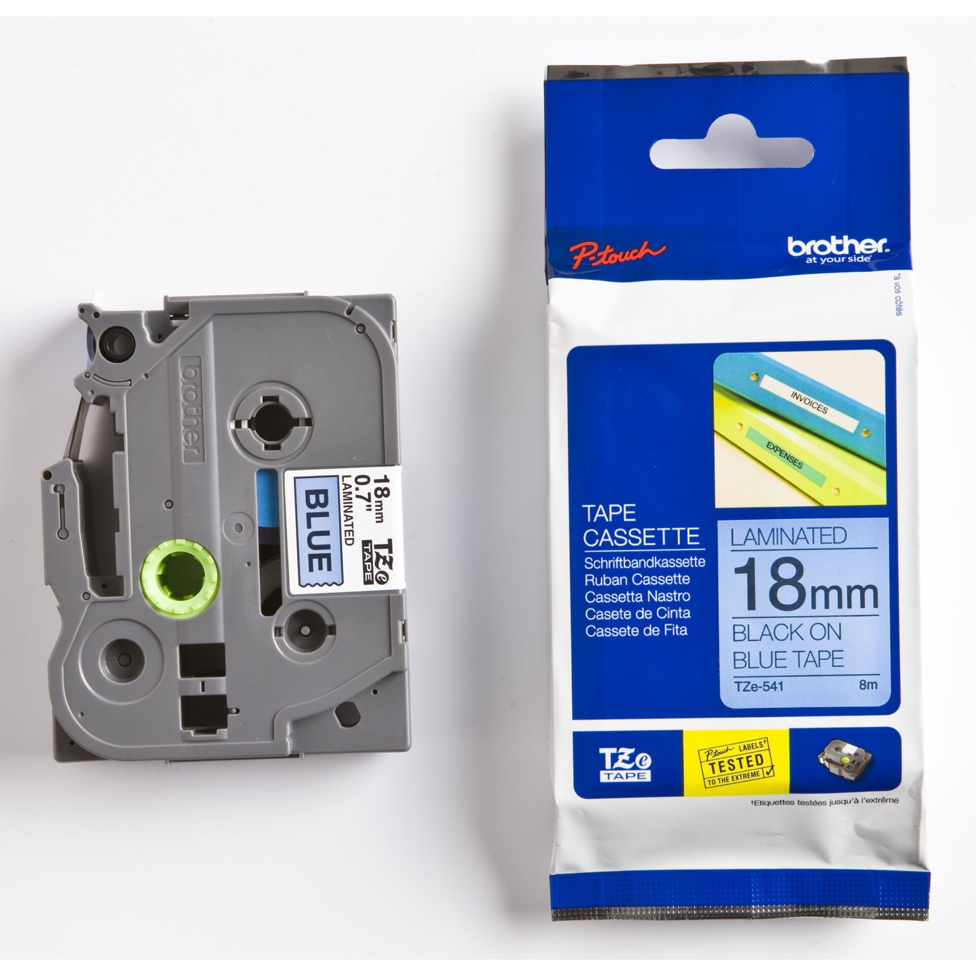 Brother Laminated tape 18mm - Brother Laminated tape 18mm, Black on