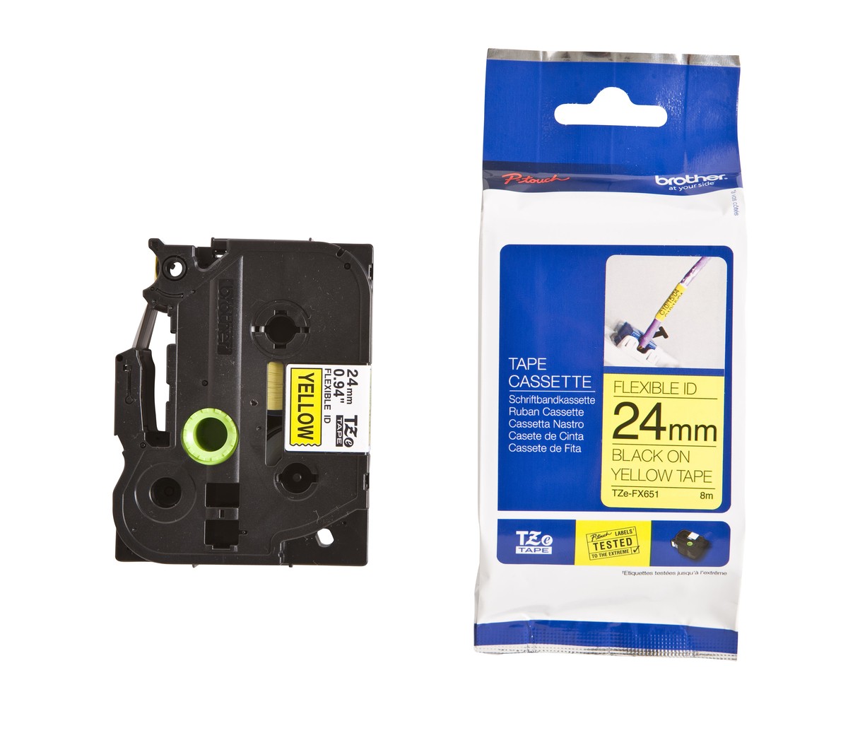 Brother TZE-FX651 label-making tape Black on yellow TZ - Brother TZE-