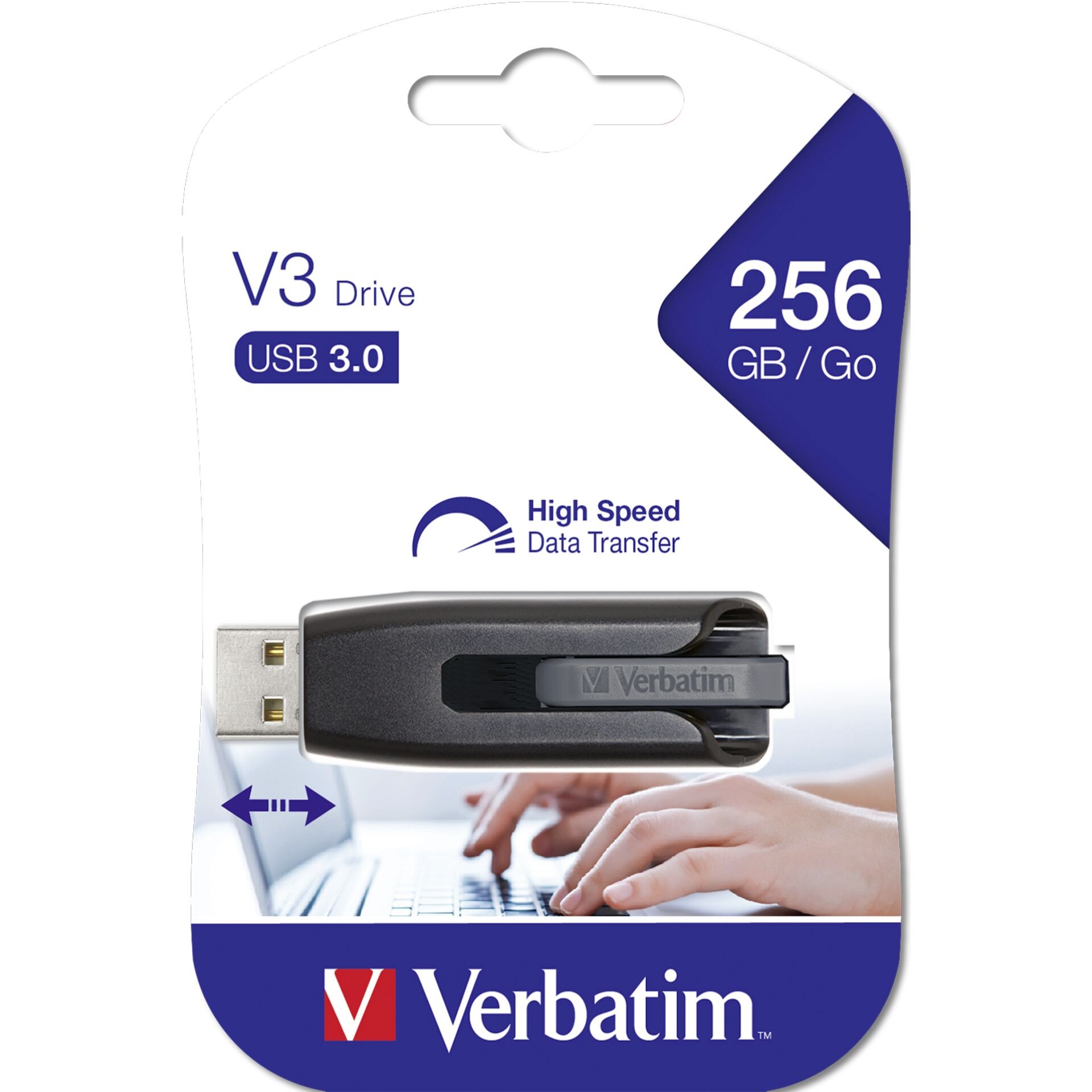 Verbatim V3 USB-Stick 256 GB Schwarz 49168 USB-A (USB 3.2 Gen 1)