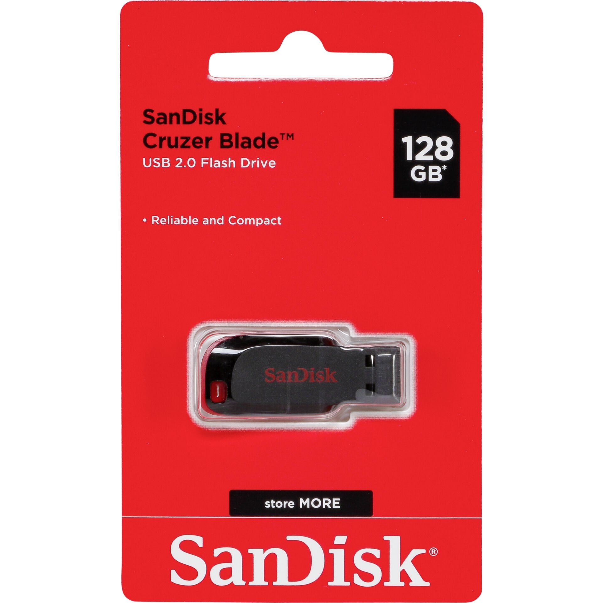SanDisk Cruzer Blade USB-Stick 128 GB Schwarz SDCZ50-128G-B35