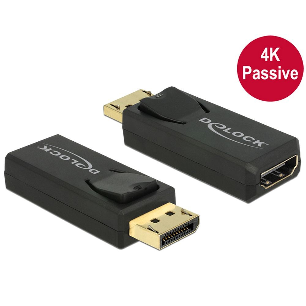 DeLOCK 65571 cable gender changer Displayport 1.2 HDMI Black - DeLOCK