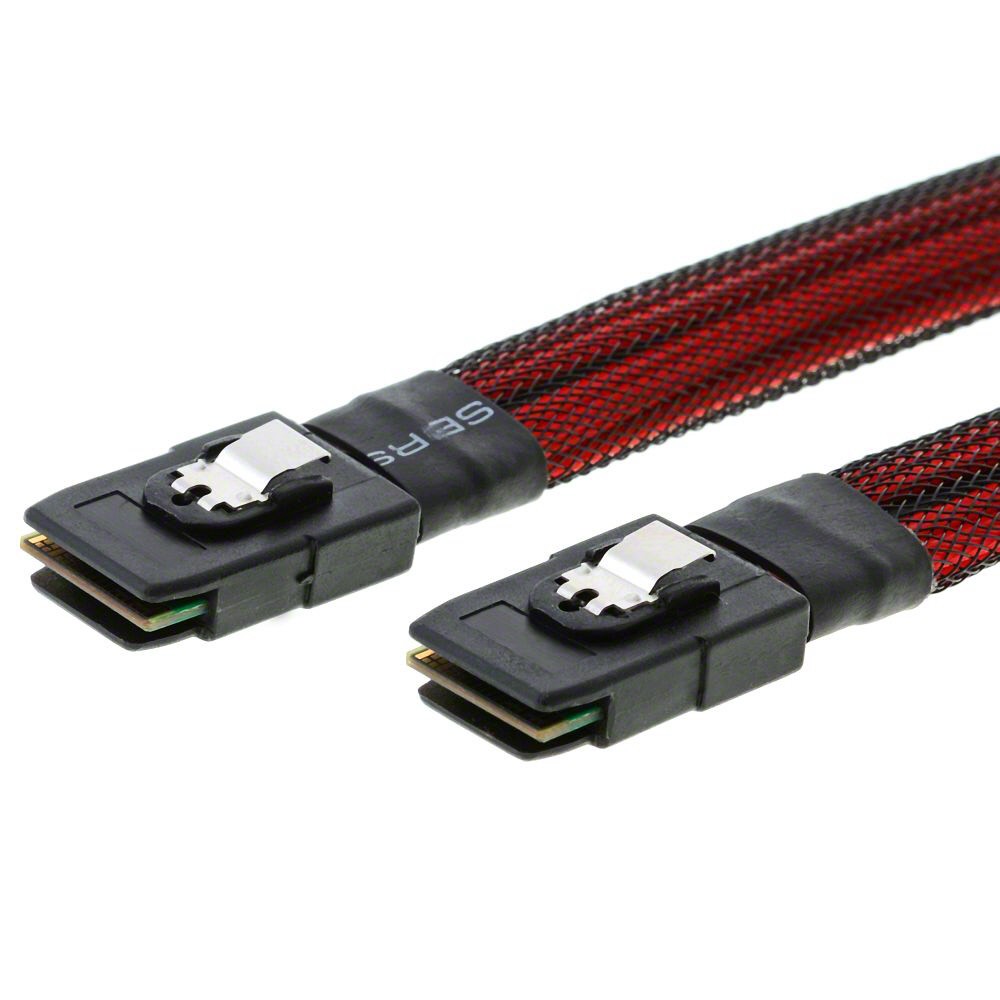 DeLOCK M/M SAS Cable 0.1 m Black, Red - DeLOCK M/M SAS Cable, 0.1 m,