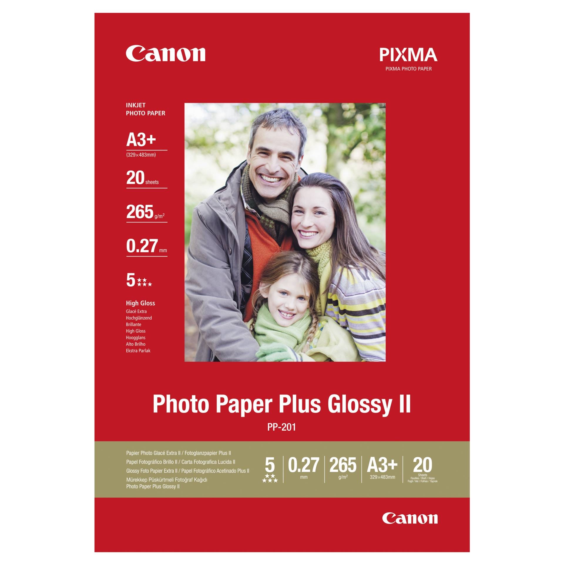 Canon PP-201 A 3+ 20 Blatt 265 g Photo Paper Plus Glossy II