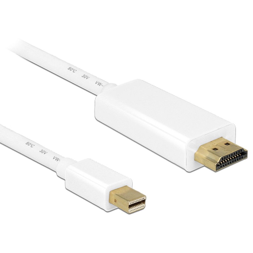DeLOCK 83708 video cable adapter 3 m Mini DisplayPort HDMI White -