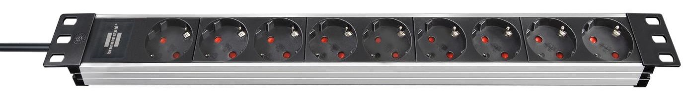 Brennenstuhl 1390007009 Steckdosenleiste 19 Zoll 9fach Silber,