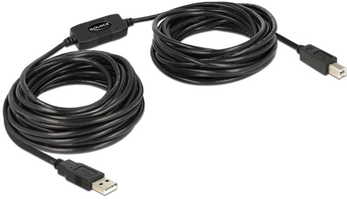 DeLOCK 11m, USB2.0-A - USB2.0-B cavo USB USB A USB B Nero - DeLOCK