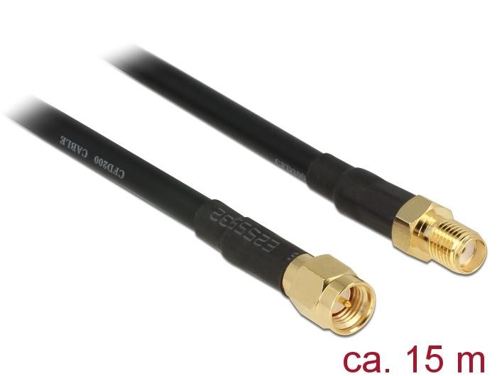 DeLOCK 15m CFD200 cable coaxial SMA - DeLOCK 15m CFD200, 15 m, CFD200,