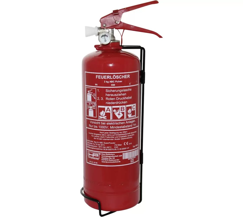 HP Autozubehör 10152 ABC Powder Fire Extinguisher 2kg DIN EN 3 incl.