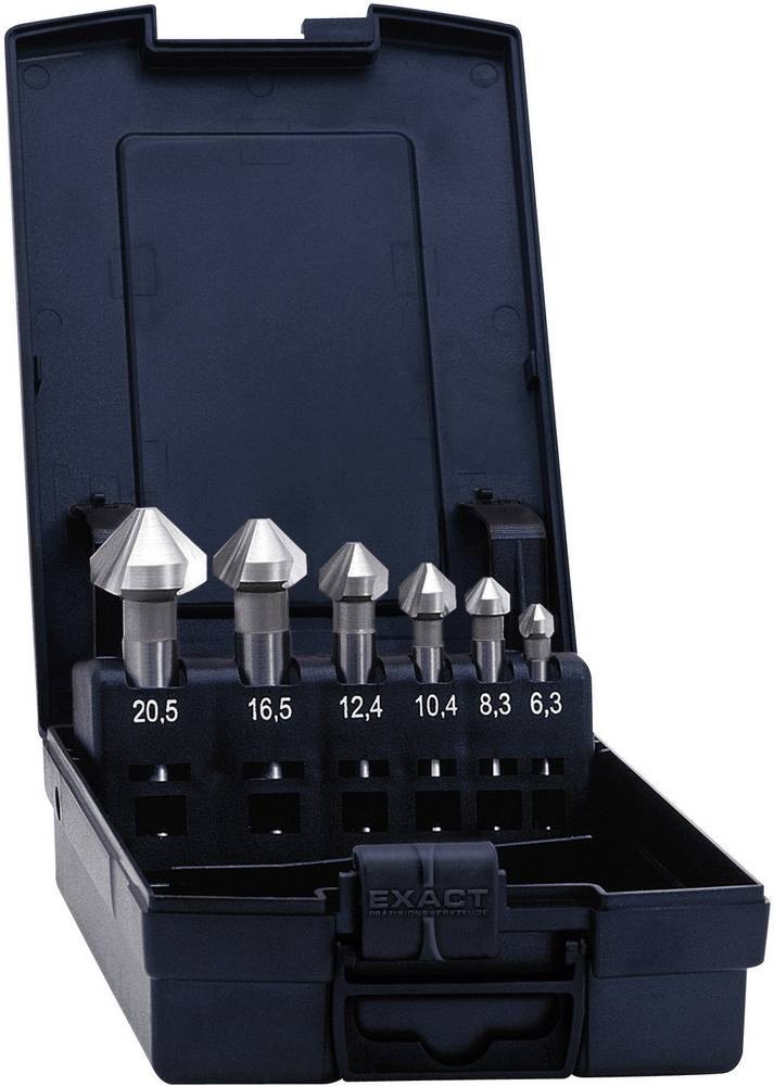 Exact 1605527 Kegelsenker-Set 6.3 mm, 8.3 mm, 10.4 mm, 12.4 mm, 16.5