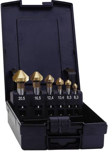 Exact 05567 Kegelsenker-Set 6.3 mm, 8.3 mm, 10.4 mm, 12.4 mm, 16.5 mm,