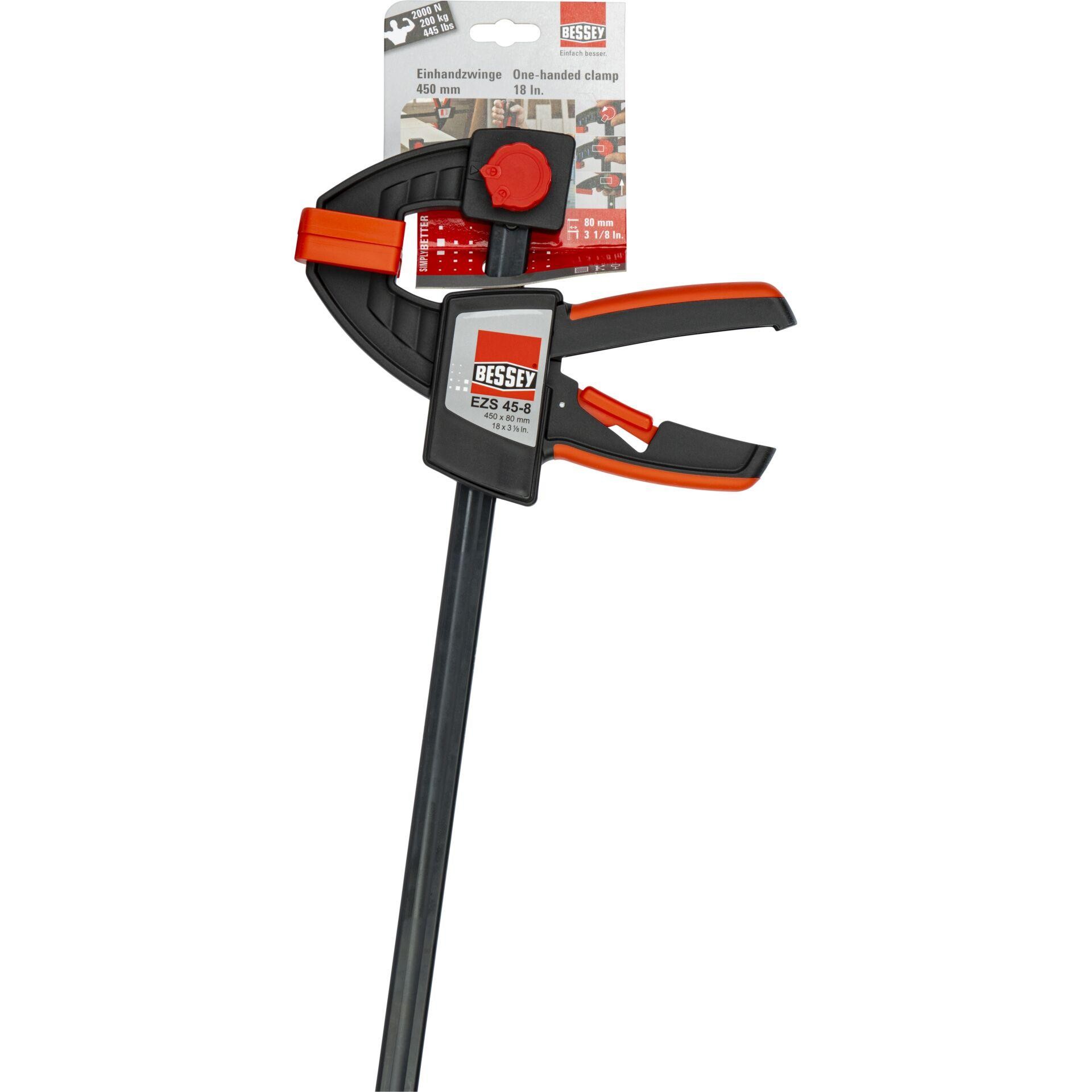 Einhandzwinge EZS Spann-W.450mm A.80mm Spreiz-W.170-660mm BESSEY