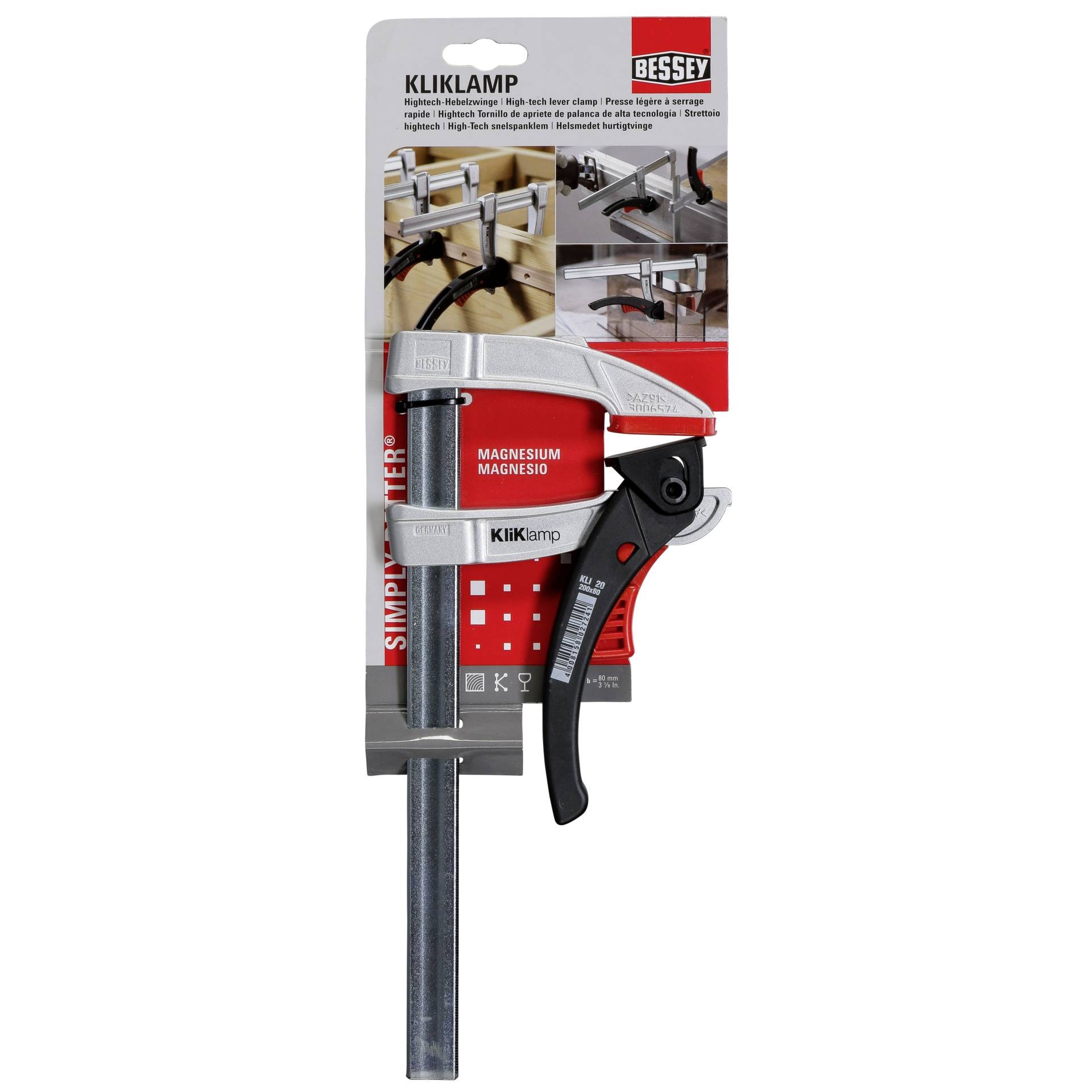 Hebelzwinge KliKlamp Spann-W.200mm A.80mm Spannkraft b.zu 1200 N