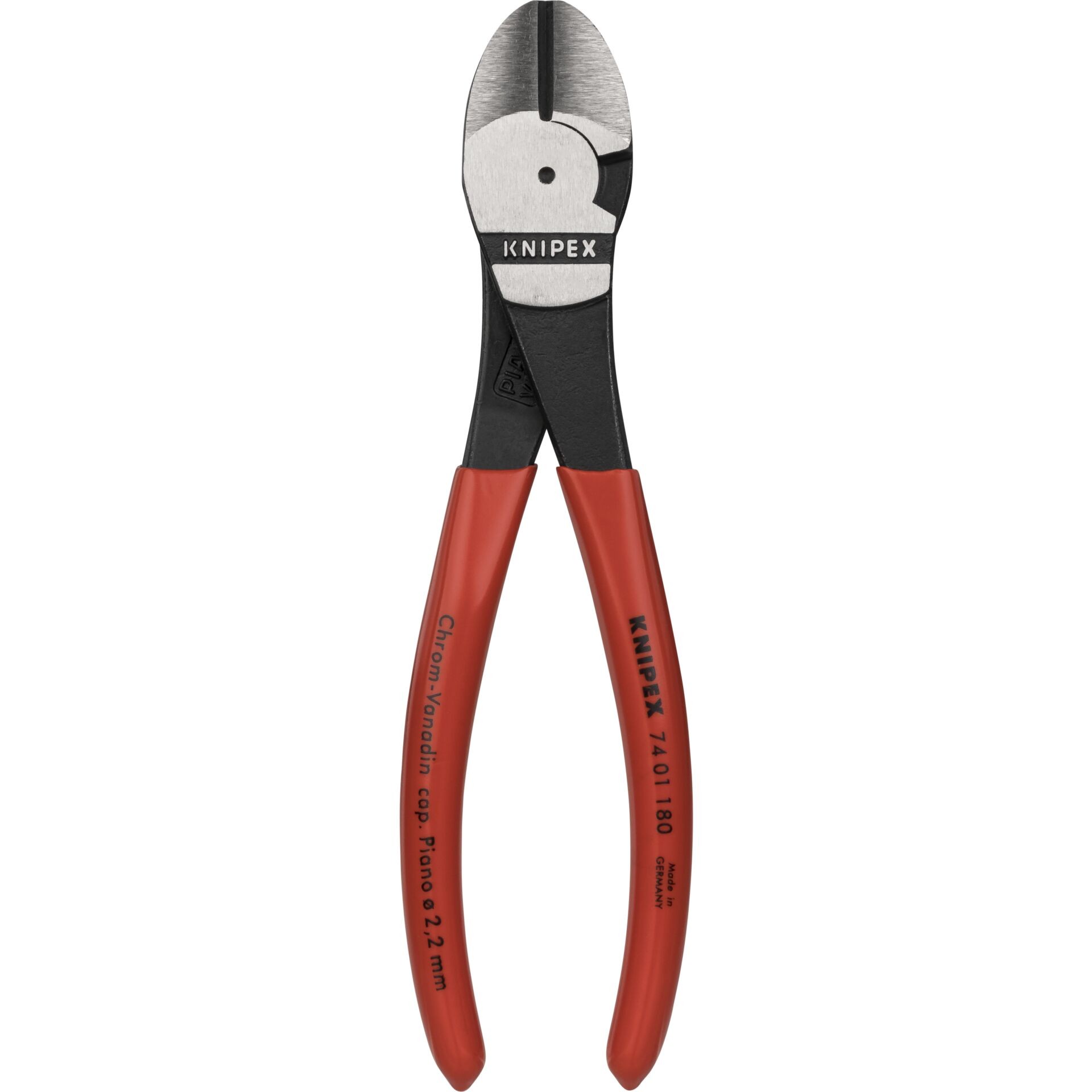 Knipex 74 01 180 Werkstatt Kraft-Seitenschneider mit Facette 180mm