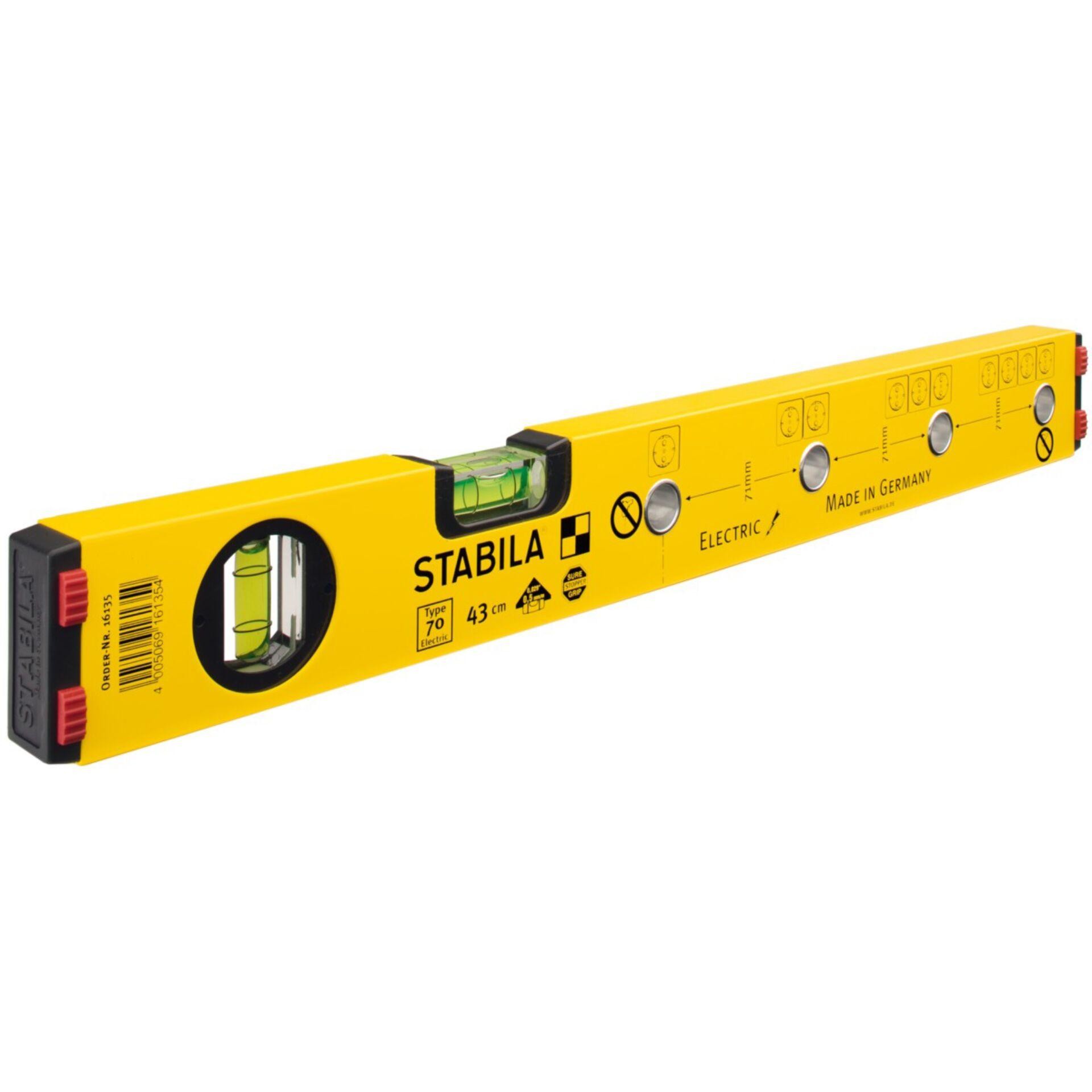 Stabila Type 70 Electric 16135/4 Elektriker-Wasserwaage 43cm 0.5 mm/m