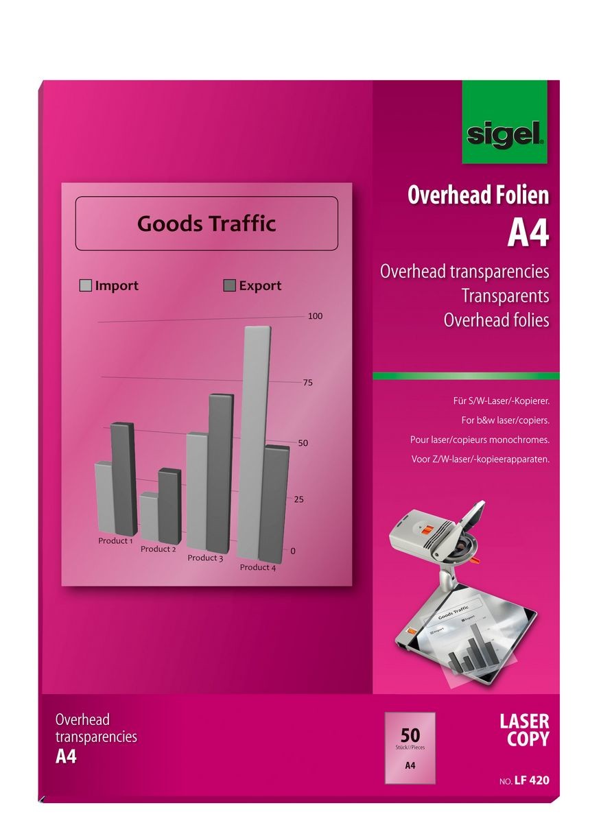 Sigel LF420 printing film Laser A4 (210×297 mm) Transparent 50