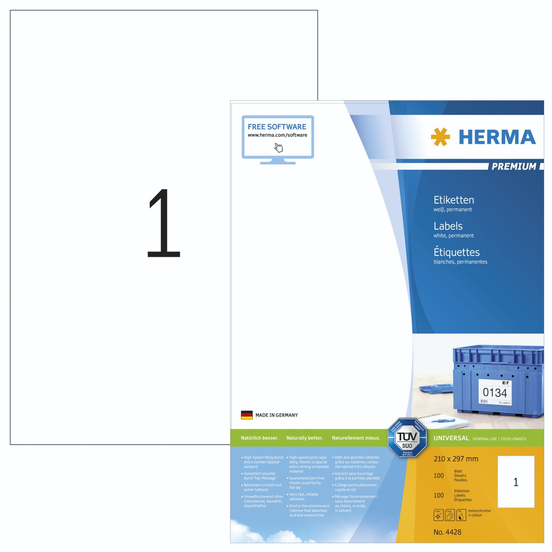 HERMA 4428 etichetta per stampante Bianco Etichetta per stampante