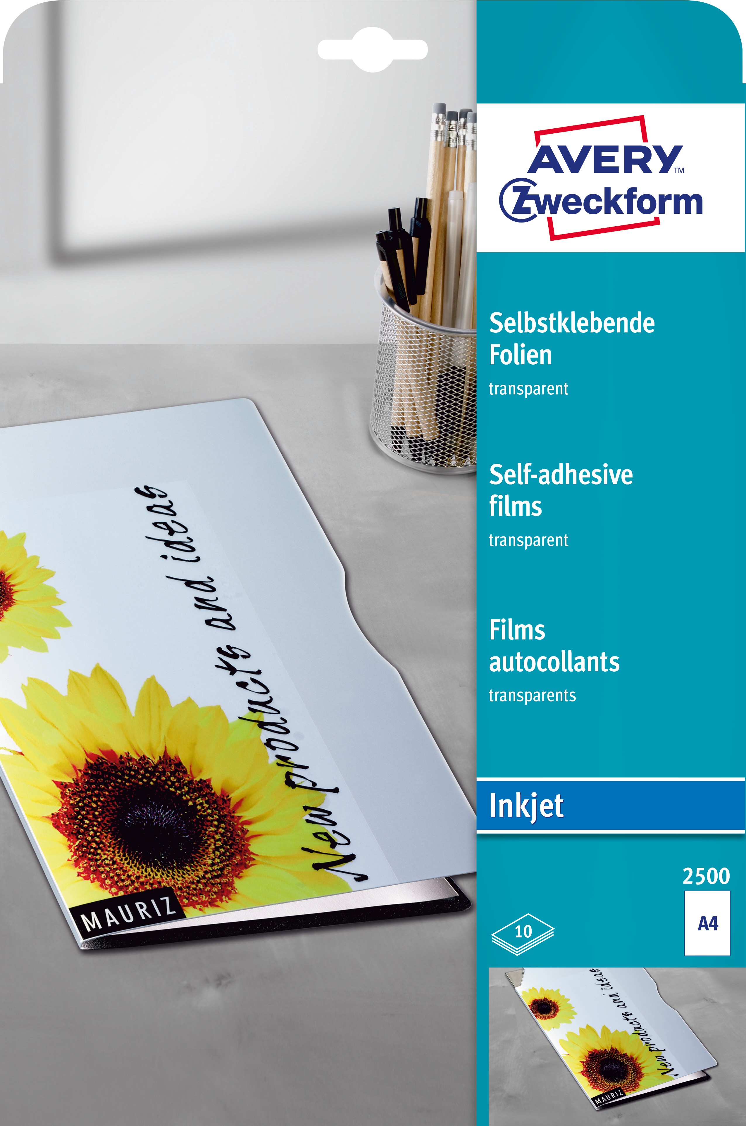 Avery 2500 film d'impression Jet d'encre A4 (210×297 mm) Polyester