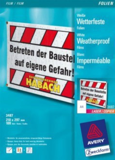 Avery 3487 printing film - Avery 3487, 210 mm