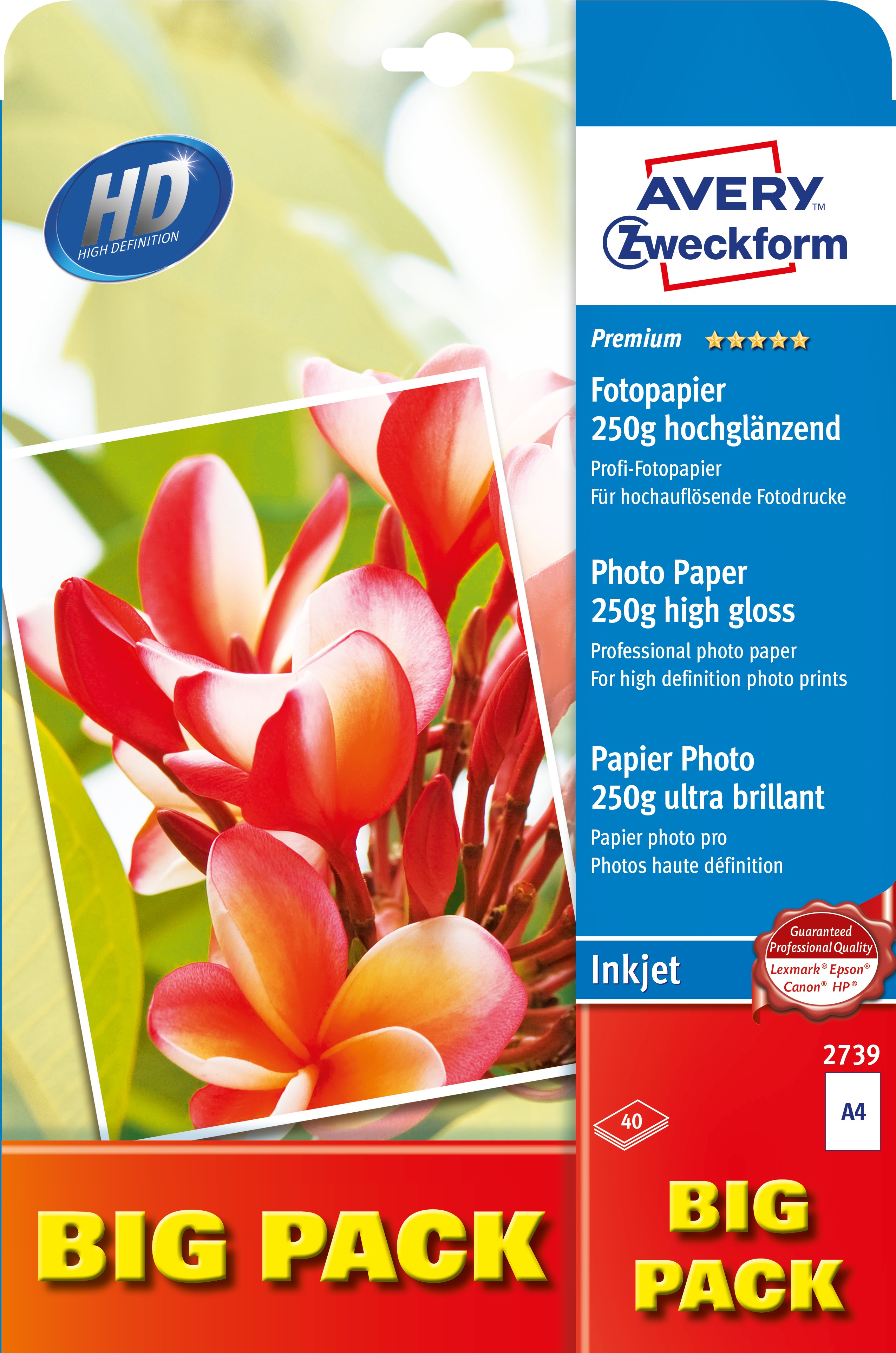 Avery Premium inkjet photopaper A4, 50 sheets, 250 g/m² - Avery