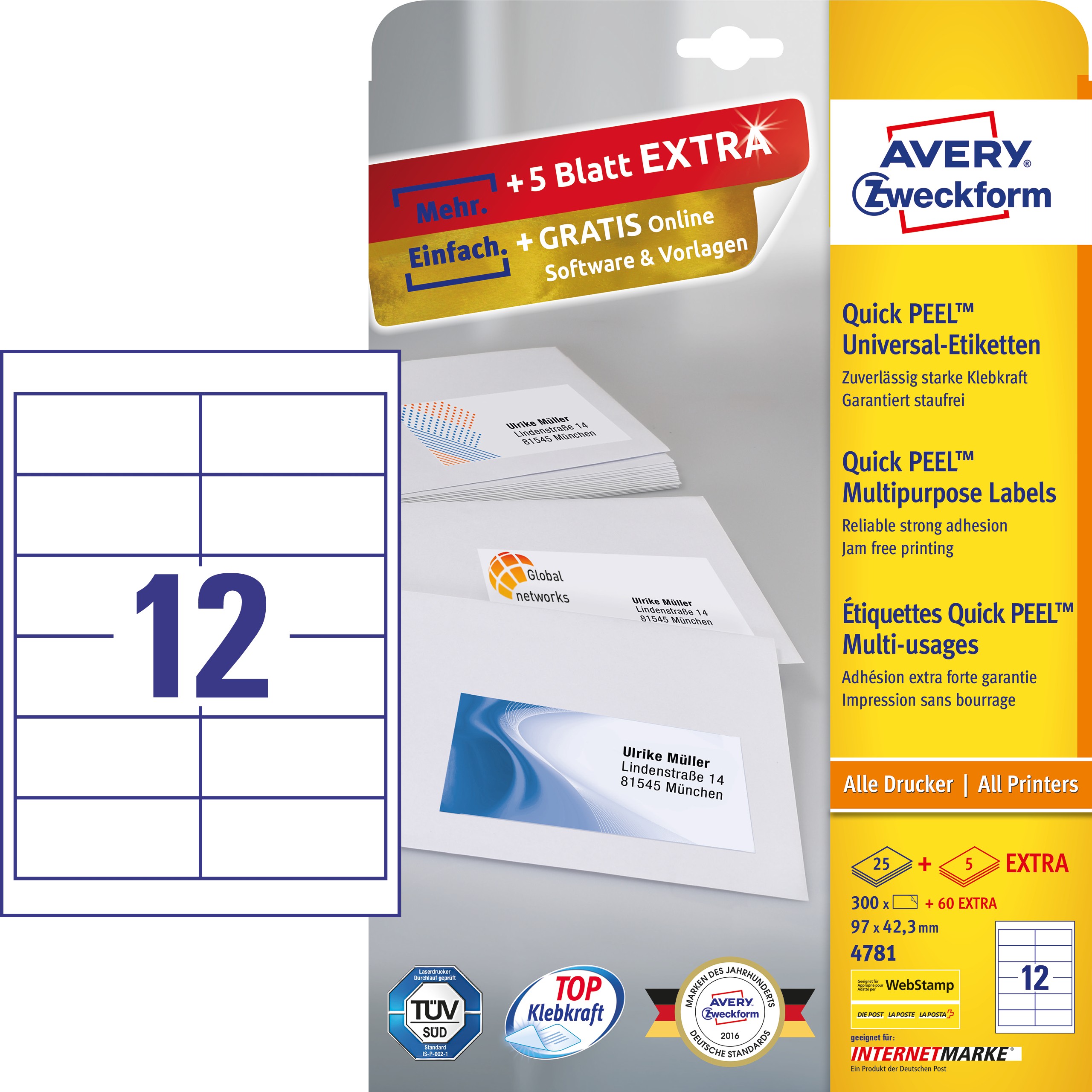 Sotel | Avery 4781 printer label White Self-adhesive printer label