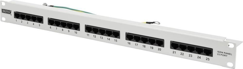 Digitus CAT 3 ISDN Patch Panel, unshielded, grey - Digitus CAT 3 ISDN
