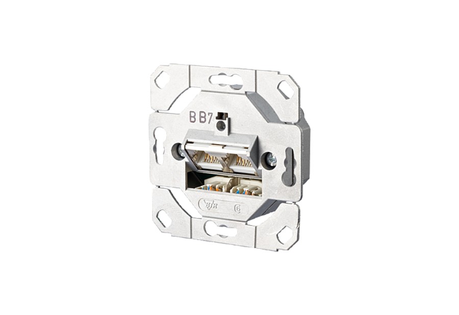 Netzwerkdose Unterputz Einsatz CAT 6a 2 Port Metz Connect