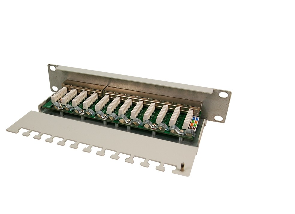 LogiLink NP0041 patch panel - LogiLink NP0041, RJ-45, Cat6, Grey, ISO/