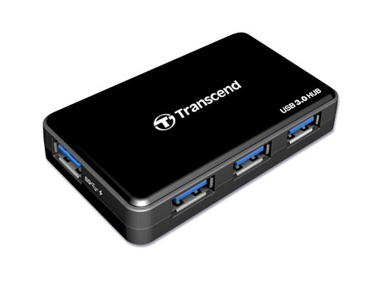 Transcend HUB3 Noir - Transcend HUB3, USB 3.2 Gen 1 (3.1 Gen 1) Type-