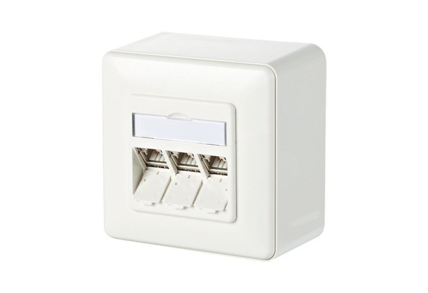 Metz Connect networkdose Aufputz CAT 6a 3 Port Rein white