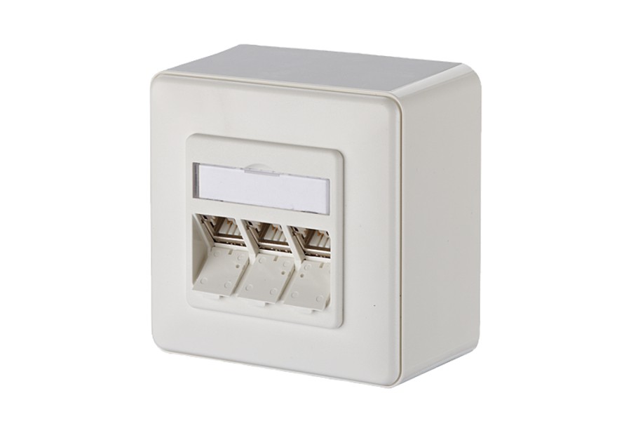 Metz Connect reddose Aufputz CAT 6a 3 Port Reinblanco