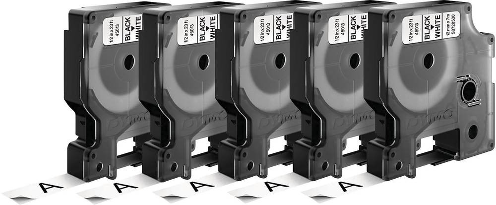 DYMO 45013 (x5) Printer tape 5er Set Bandfarbe: white Schriftfarbe: