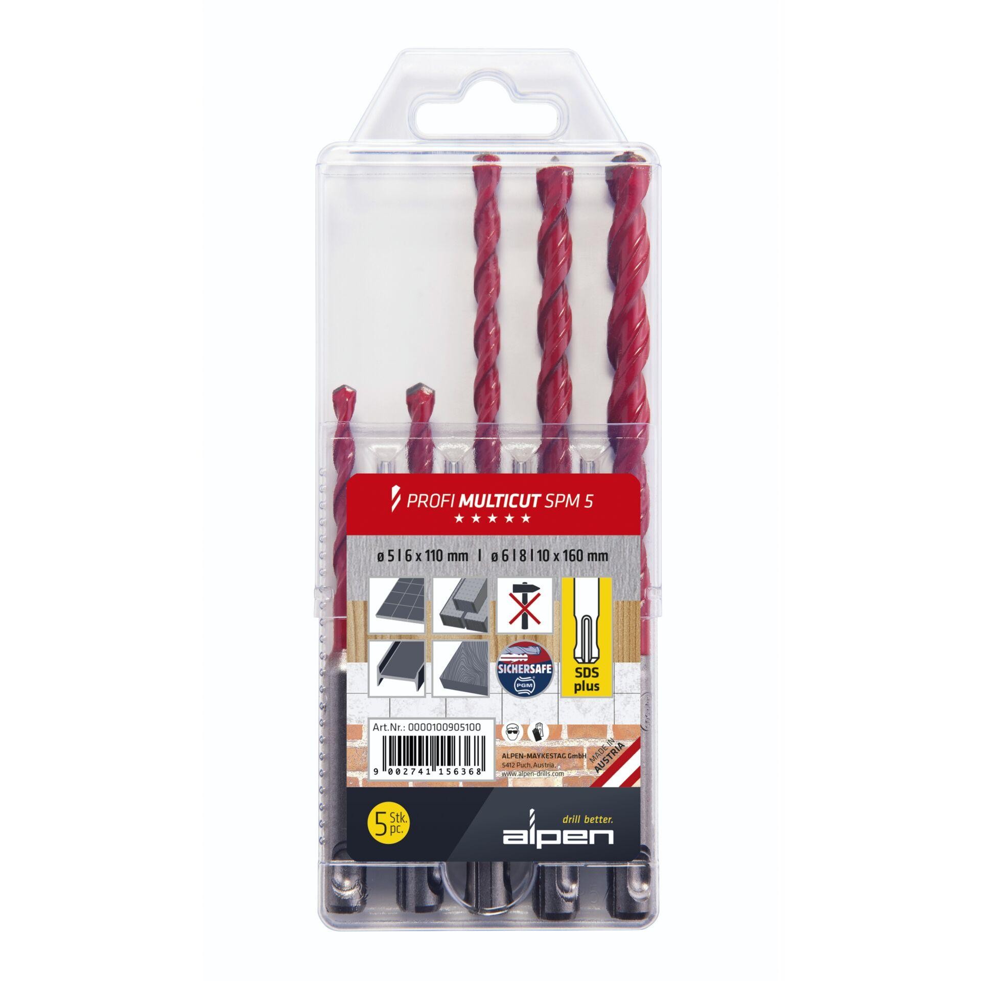 Bohrremplacement Profi Multicut 5tlg.5,6x110,6,8,10x160mm SDS-Plus