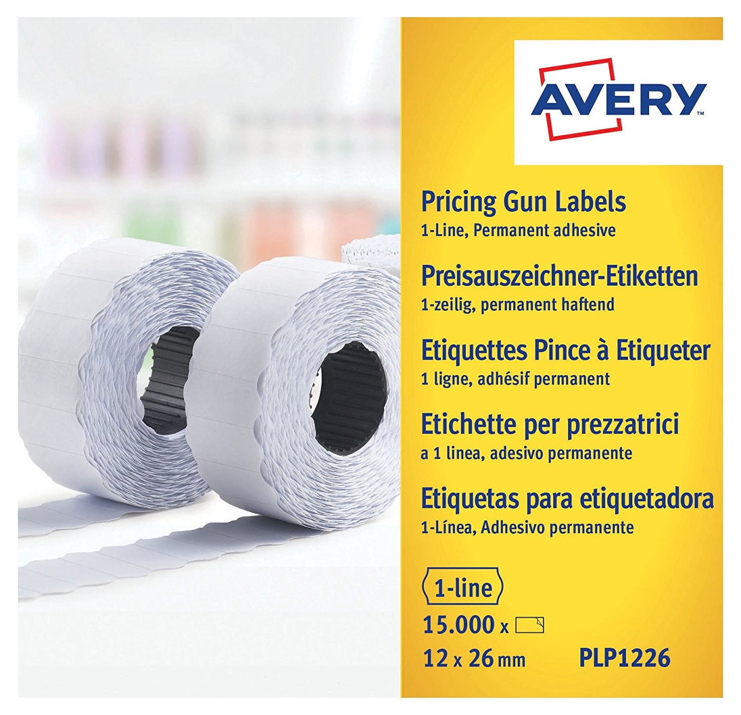 Avery PLP1226 étiquette auto-collante Etiquette prix Permanent Blanc