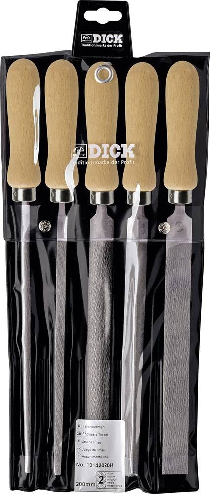 Dick 13142020H Werkstattfeilen-Satz 5tlg. mit Holzgriff Hieb-Länge