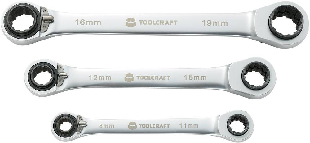 TOOLCRAFT 819162 doppio-Ringratschenschlüssel-Satz 3teilig Schlü