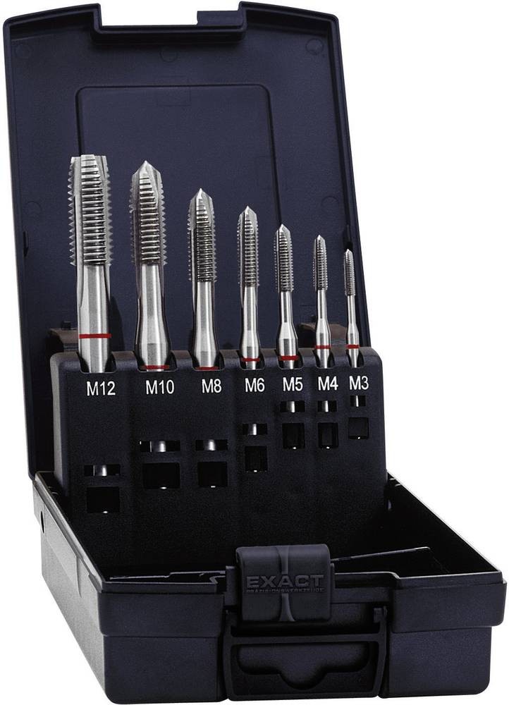 Exact 42345 Maschinengewindebohrer-Set 7teilig metrisch M1, M4, M5,