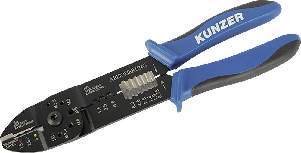 Kunzer 7KSZ01 Crimpzange Isolierte Kabelschuhe, Unisolierte