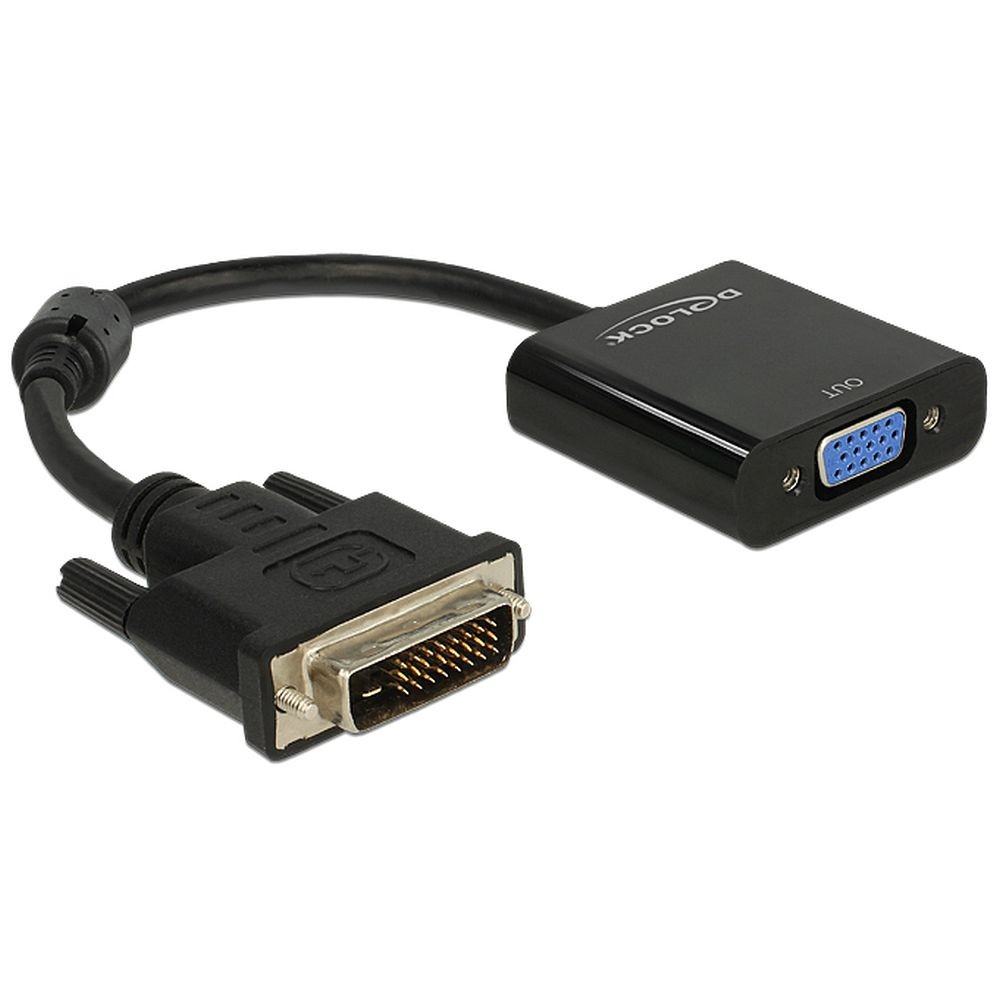 DeLOCK 0.16m DVI-D/VGA 0.245 m VGA (D-Sub) Black - DeLOCK 0.16m DVI-D/
