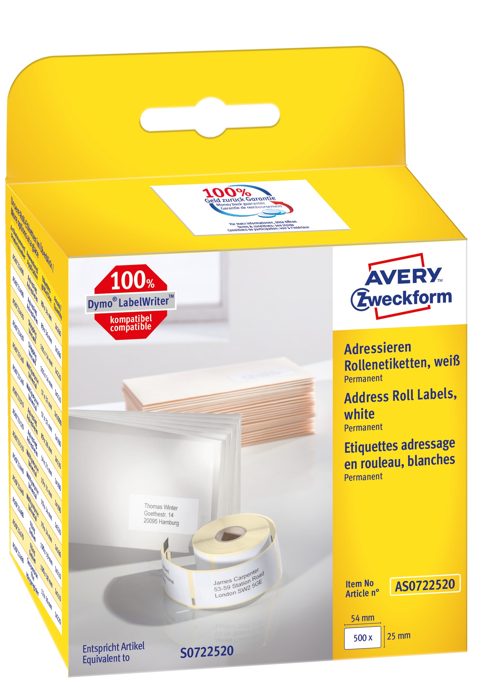 Avery Zweckform PLR1226 Etikettenrolle, 1-zeilig wiederablösbar, 12 x 26 mm, 10 Rollen/15.000 Stück, weiß Avery Zweckform PLR1226 Etikettenrolle, 1-zeilig wiederablösbar, 12 x 26 mm, 10 Rollen/15.000 Stück, weiß