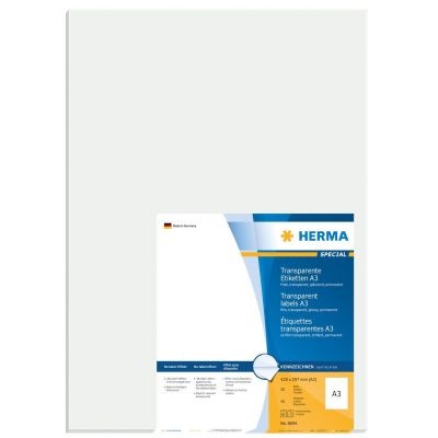 HERMA A3 labels transparent crystal-clear 297x420 mm transparent