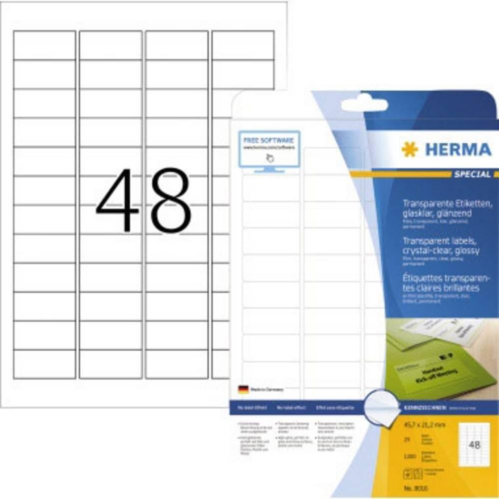 HERMA Labels transparent crystal-clear A4 45.7x21.2 mm transparent