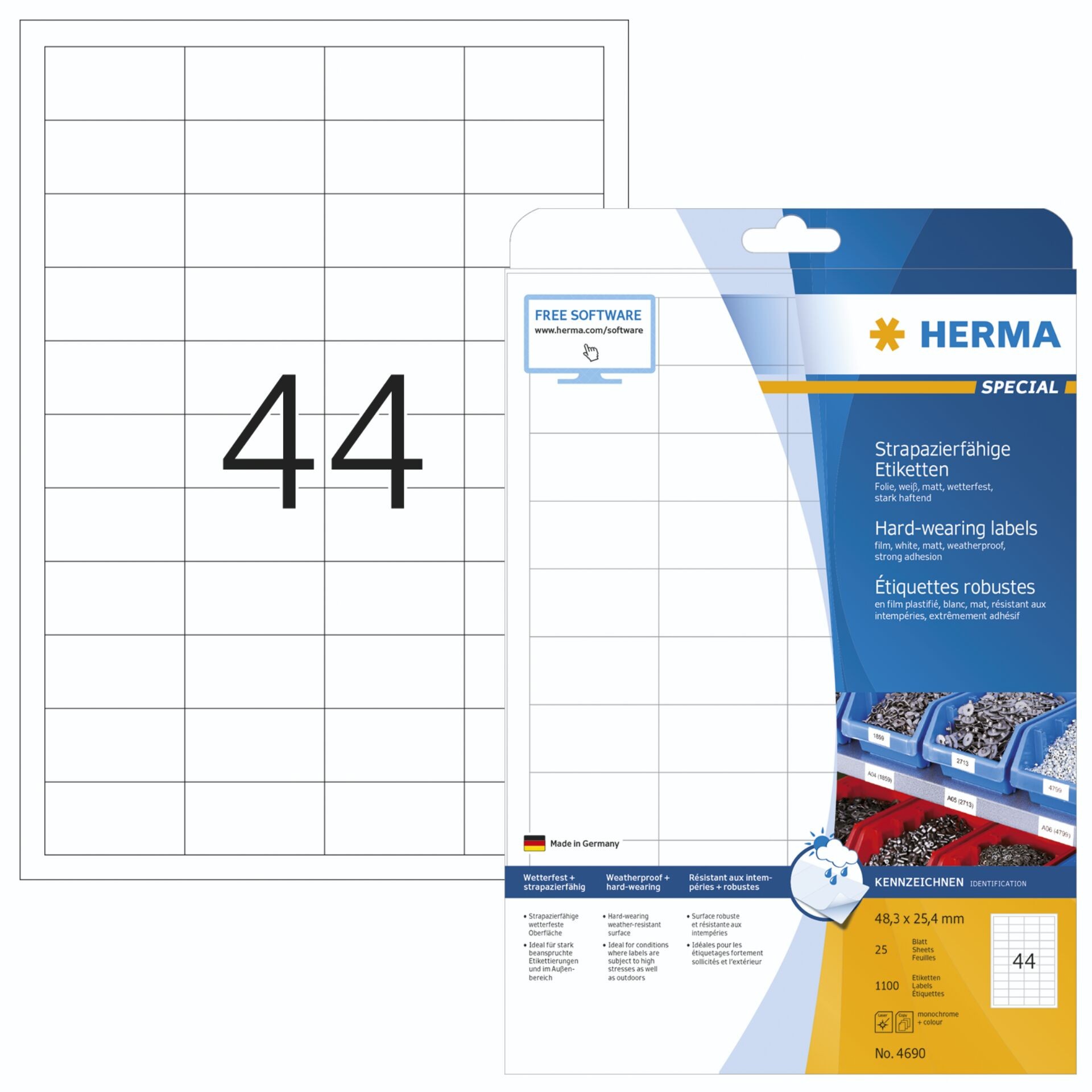 HERMA 4690 étiquette à imprimer Blanc Imprimante d'étiquette adhé