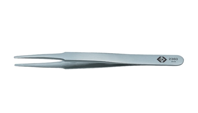 C.K T2360 Bestückungspinzette 2a SA Flach-rund, fein 120mm