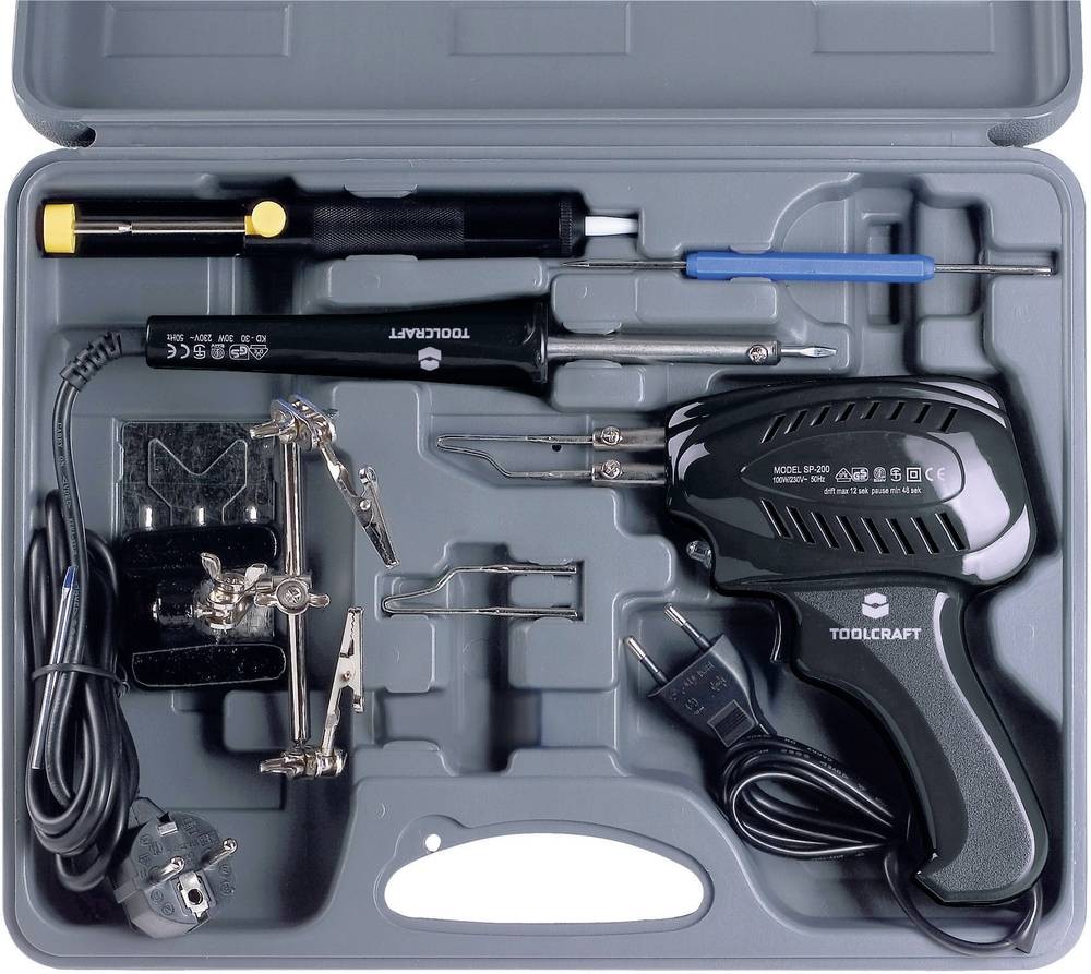 TOOLCRAFT SK 3000 Lötkolben-Set 230V 100W Vernickelte Lötspitze 460